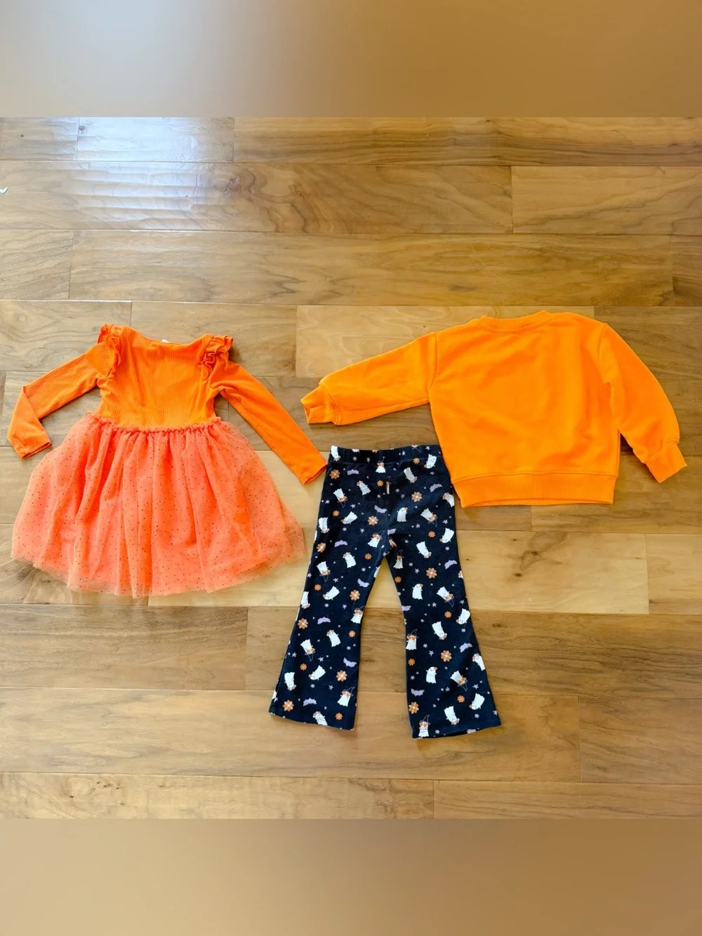Two Halloween Outfits, Pumpkin Dress & Ghost 2-Piece, Size 3T, Great Condition!